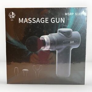 SMS Massage Gun -4 Heads USB Rechargeable Lithium Battery Black MSRP‎ $169
